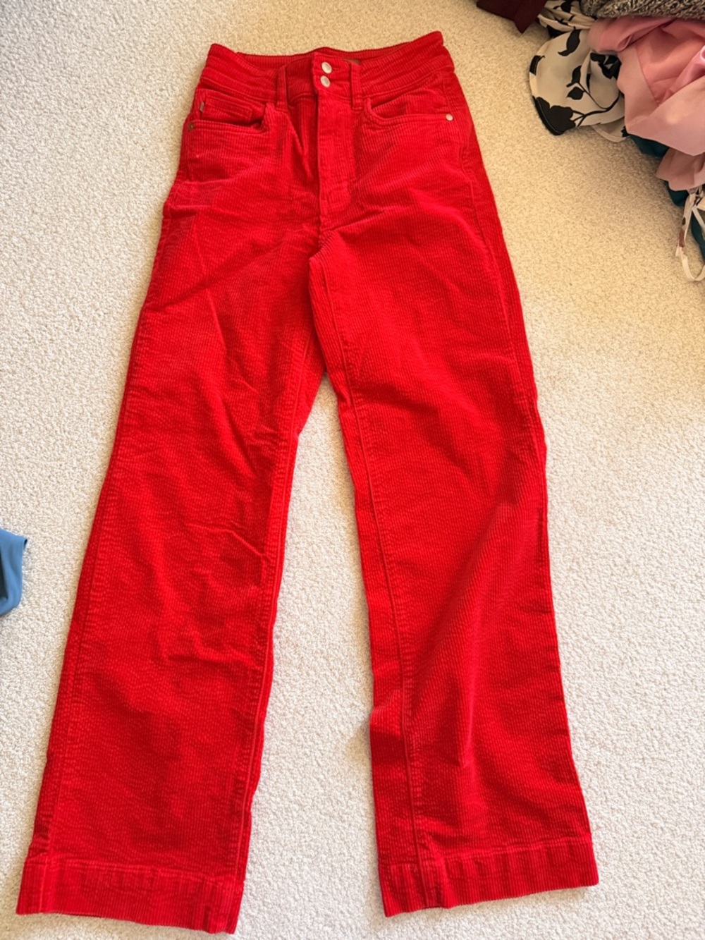 Judy Blue Red Wide Leg Corduroy Jeans